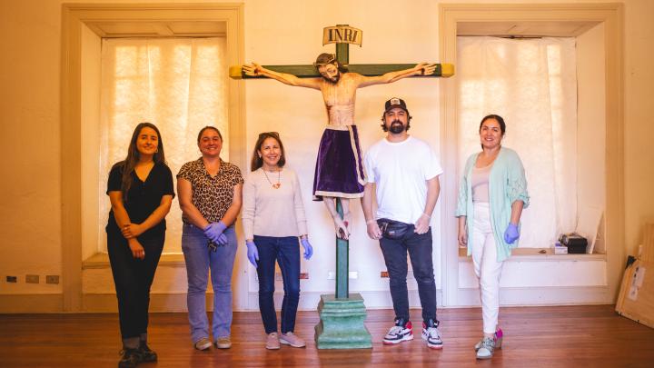 Recepción del Cristo de Huilquilemu por parte de la comunidad 