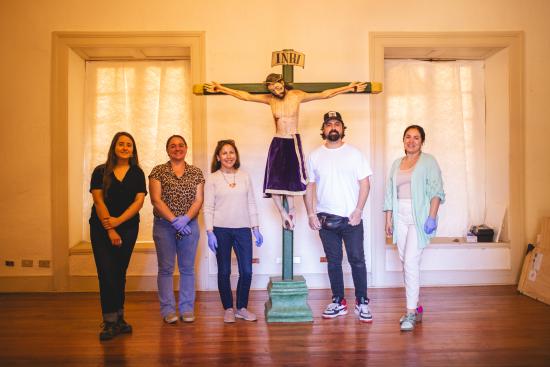 Recepción del Cristo de Huilquilemu por parte de la comunidad 